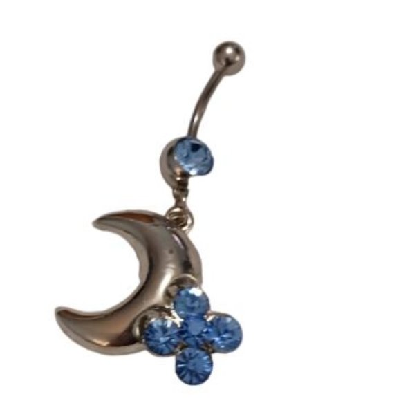 *5/35* New Cresent Moon Belly Ring 14G - Picture 1 of 2